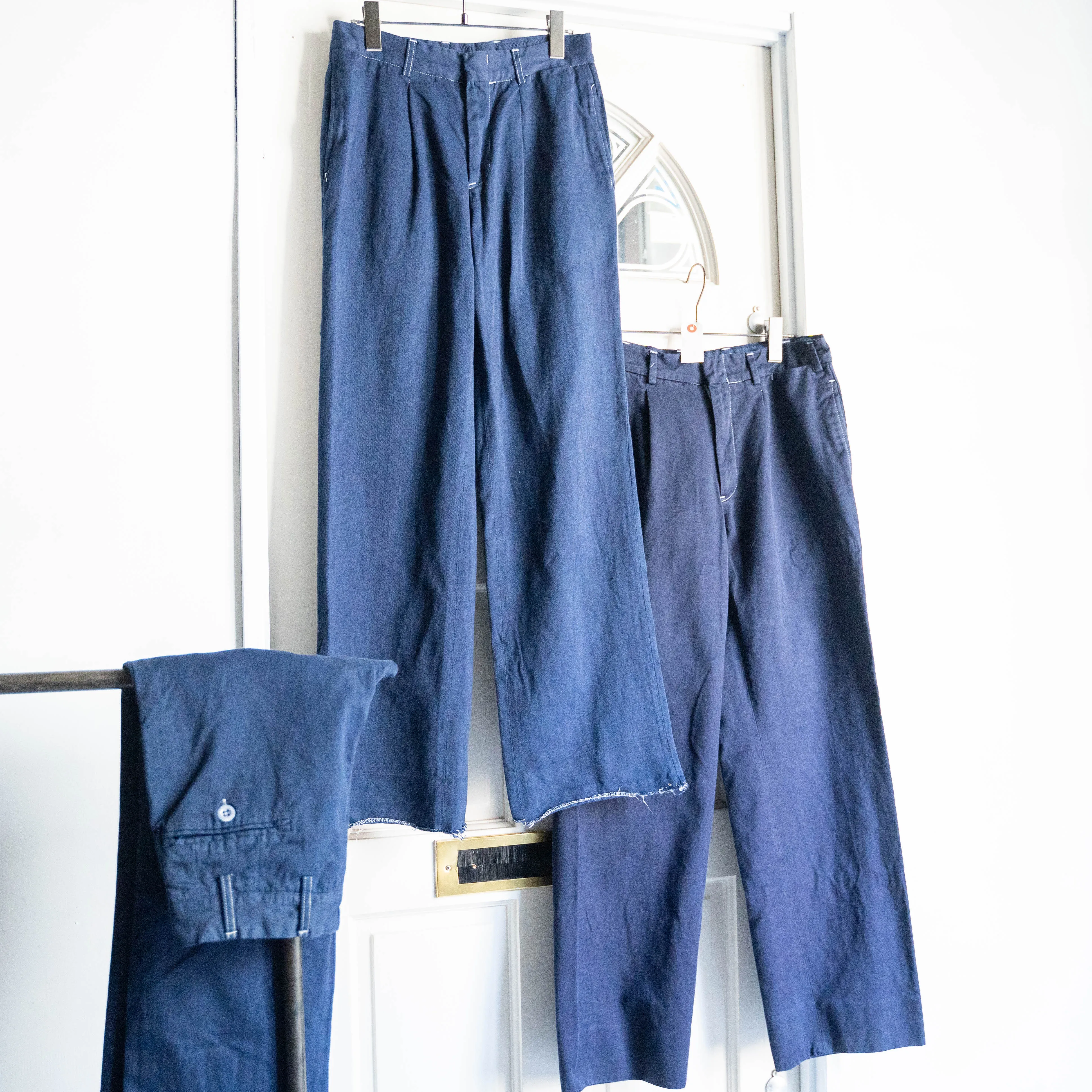 1990-00s Italian military over dyed navy color chino pants