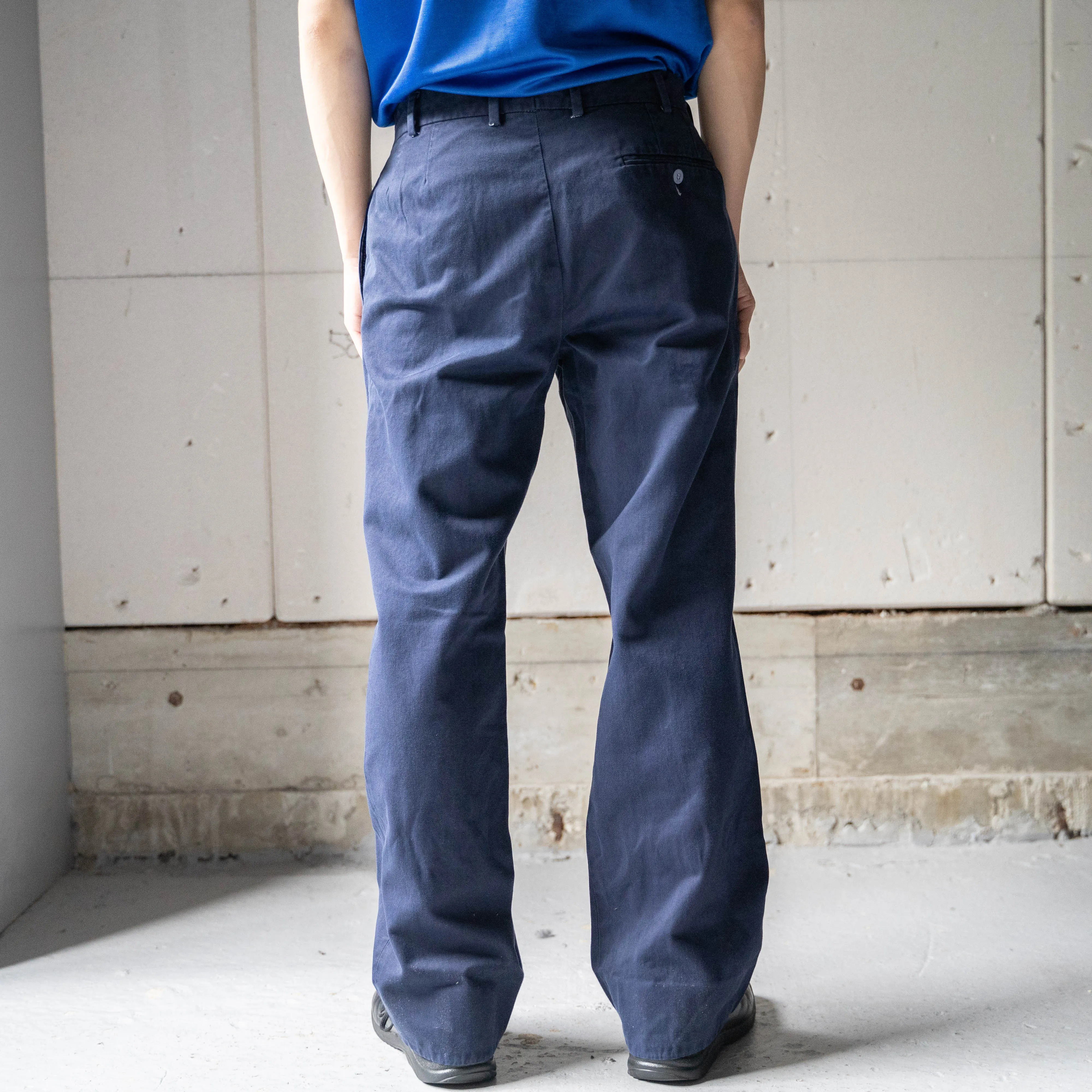 1990-00s Italian military over dyed navy color chino pants