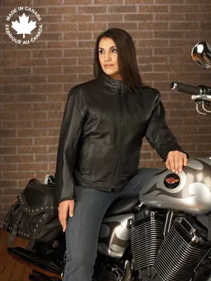 #23380 Ladies Classic Leather Motorcycle Jacket