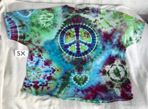 5X Ice-Dyed Peace Love & Faith Tie-Dye Tee