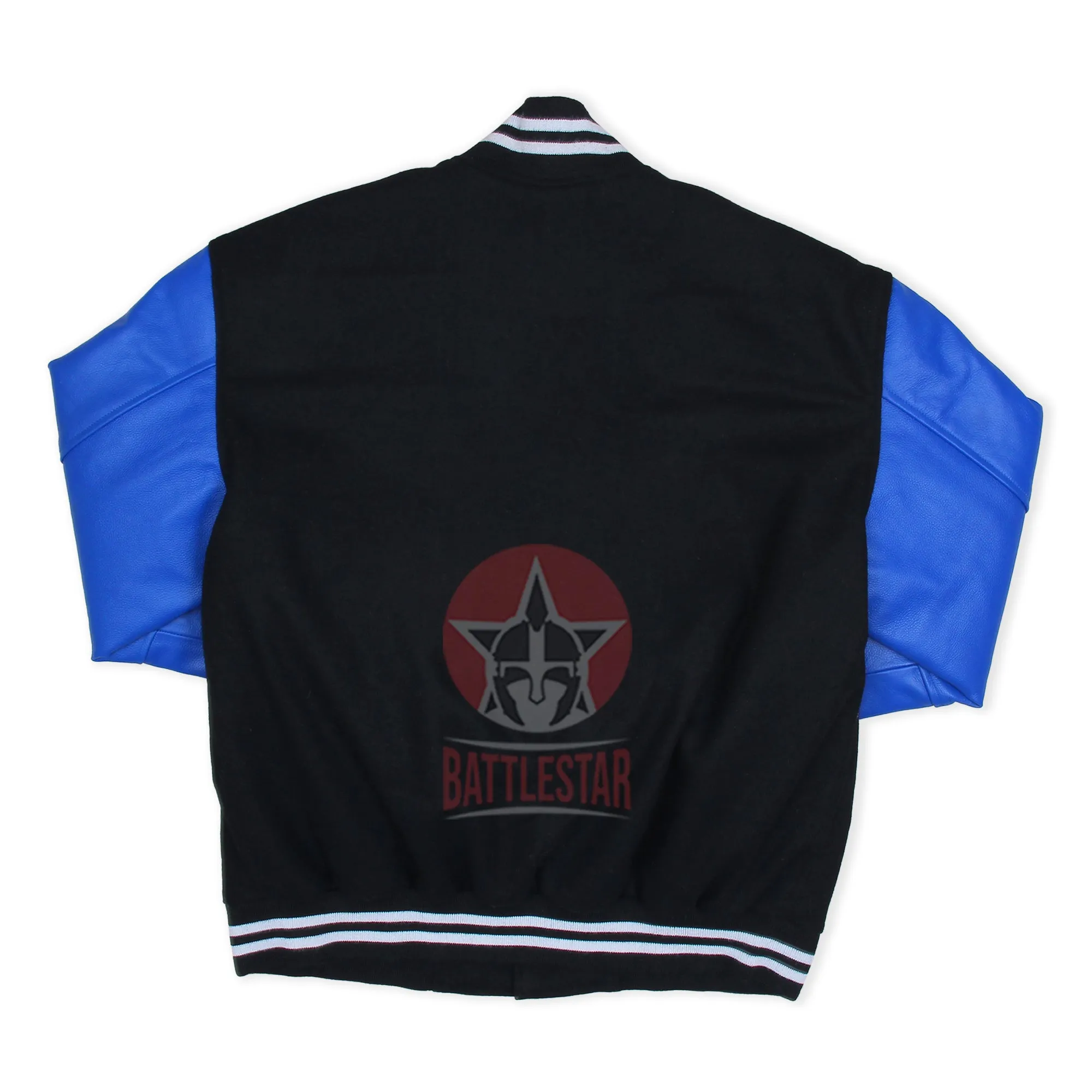 Black Wool Blue Leather Varsity Baseball Classic Jacket