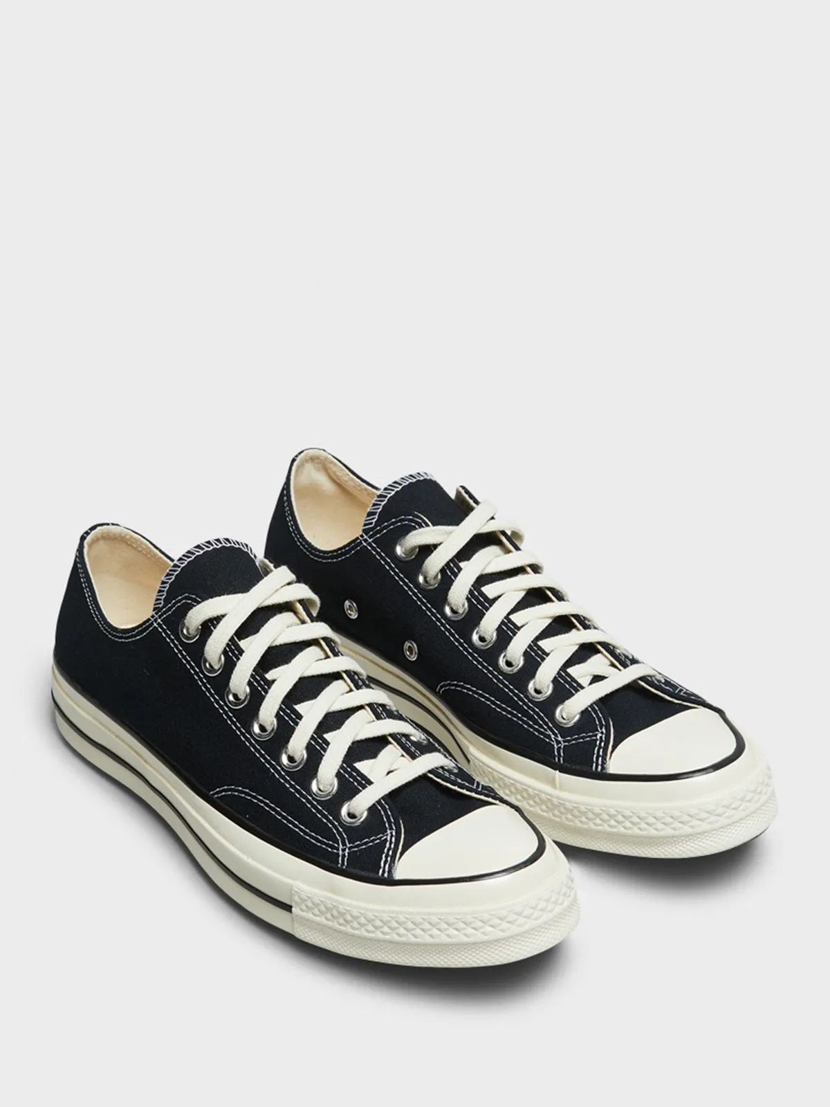 Chuck 70 Low Top Canvas Sneakers in Black/Egret