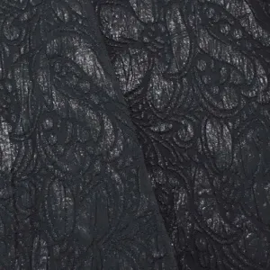 Classic Black Vintage Floral Matelasse Jacketing Fabric