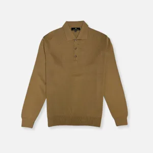 Dave Knitted Solid Polo Sweater