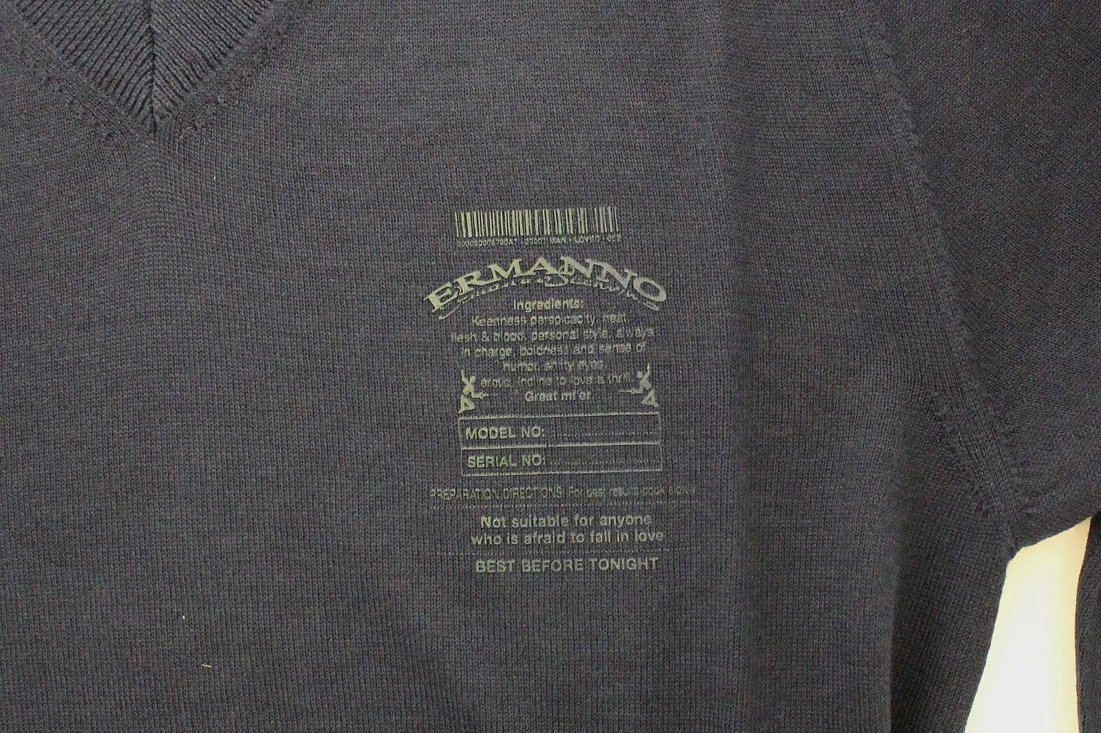 Ermanno Scervino Blue Wool Blend V-neck Pullover Sweater