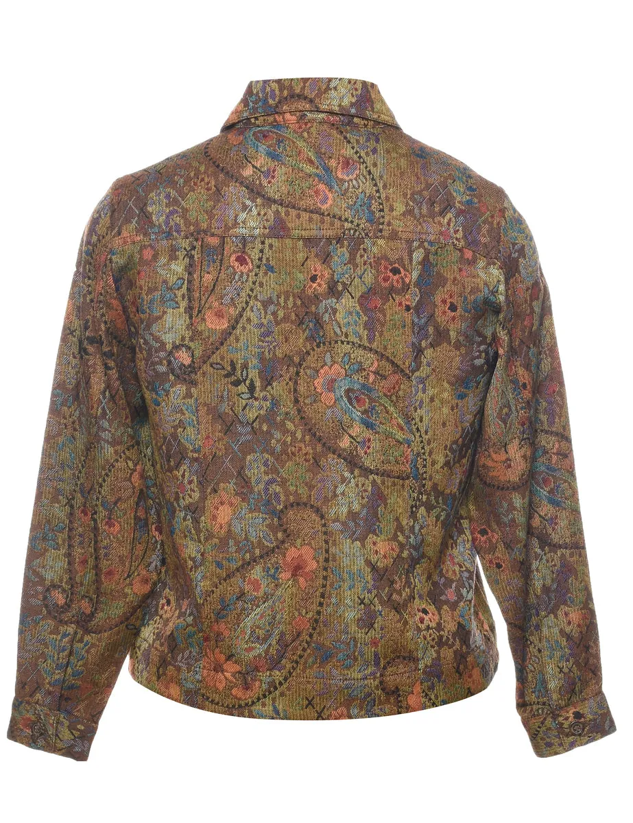 Floral Pattern Tapestry Jacket - XS