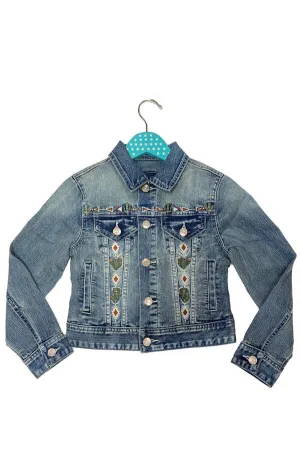 Girl's Grace In LA Cactus Embroidered Denim Jacket