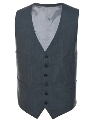 Grey Classic Checked Waistcoat - L