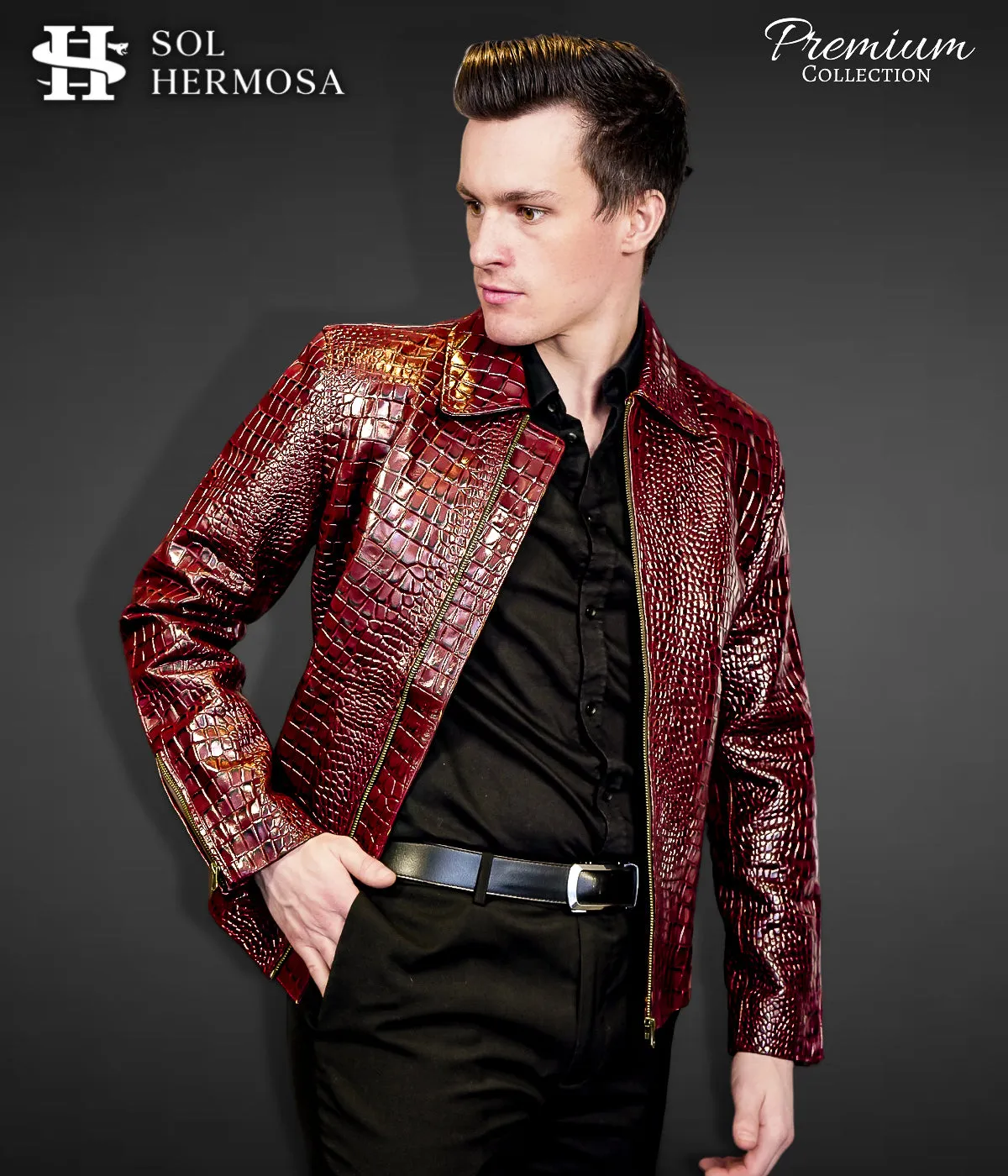 Leather Bomber Jacket For Men - Hades