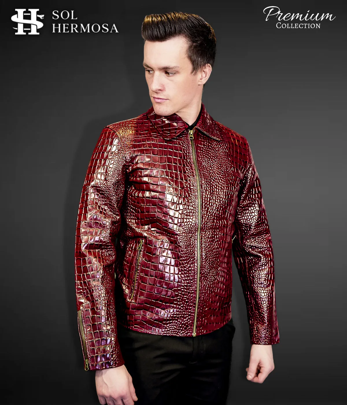 Leather Bomber Jacket For Men - Hades