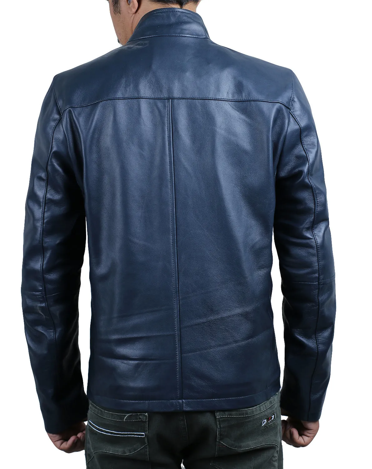 Leather Jackets Hub Mens Genuine Lambskin Leather Jacket (Black, Classic Jacket) - 1501135