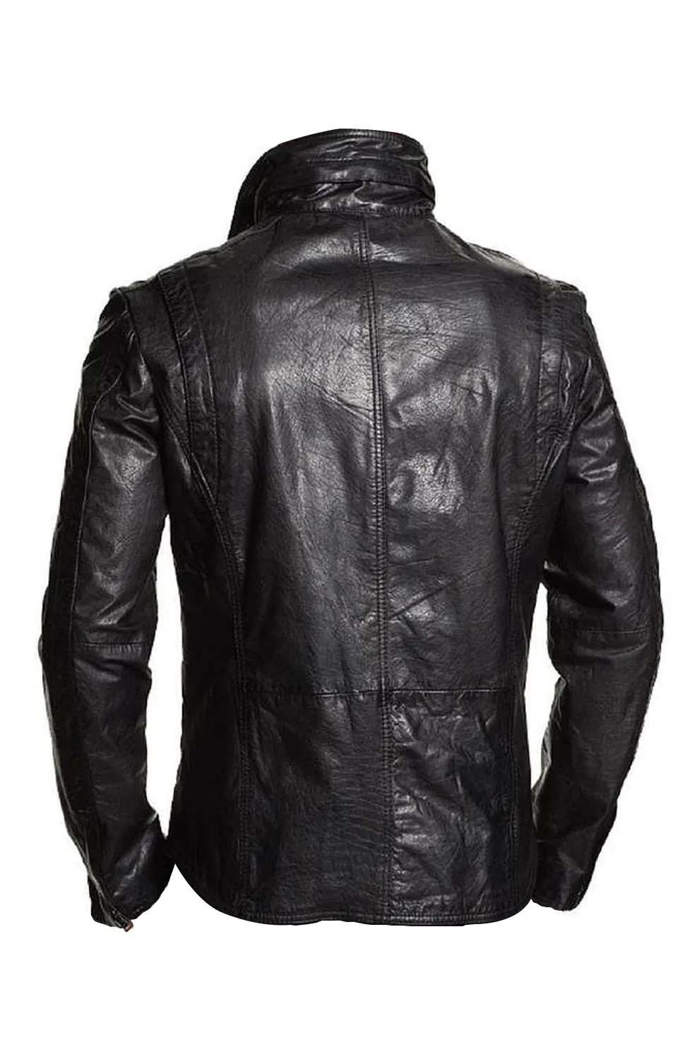 Leather Jackets Hub Mens Genuine Lambskin Leather Jacket (Black, Classic Jacket) - 1501304