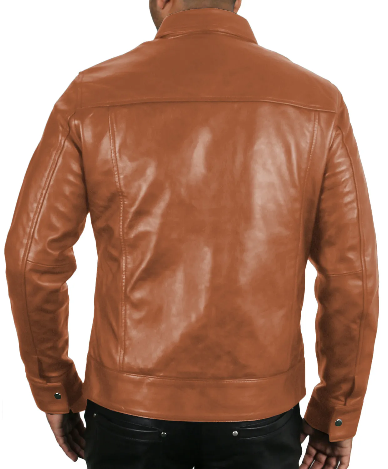 Leather Jackets Hub Mens Genuine Lambskin Leather Jacket (Black, Officer Jacket) - 1501132