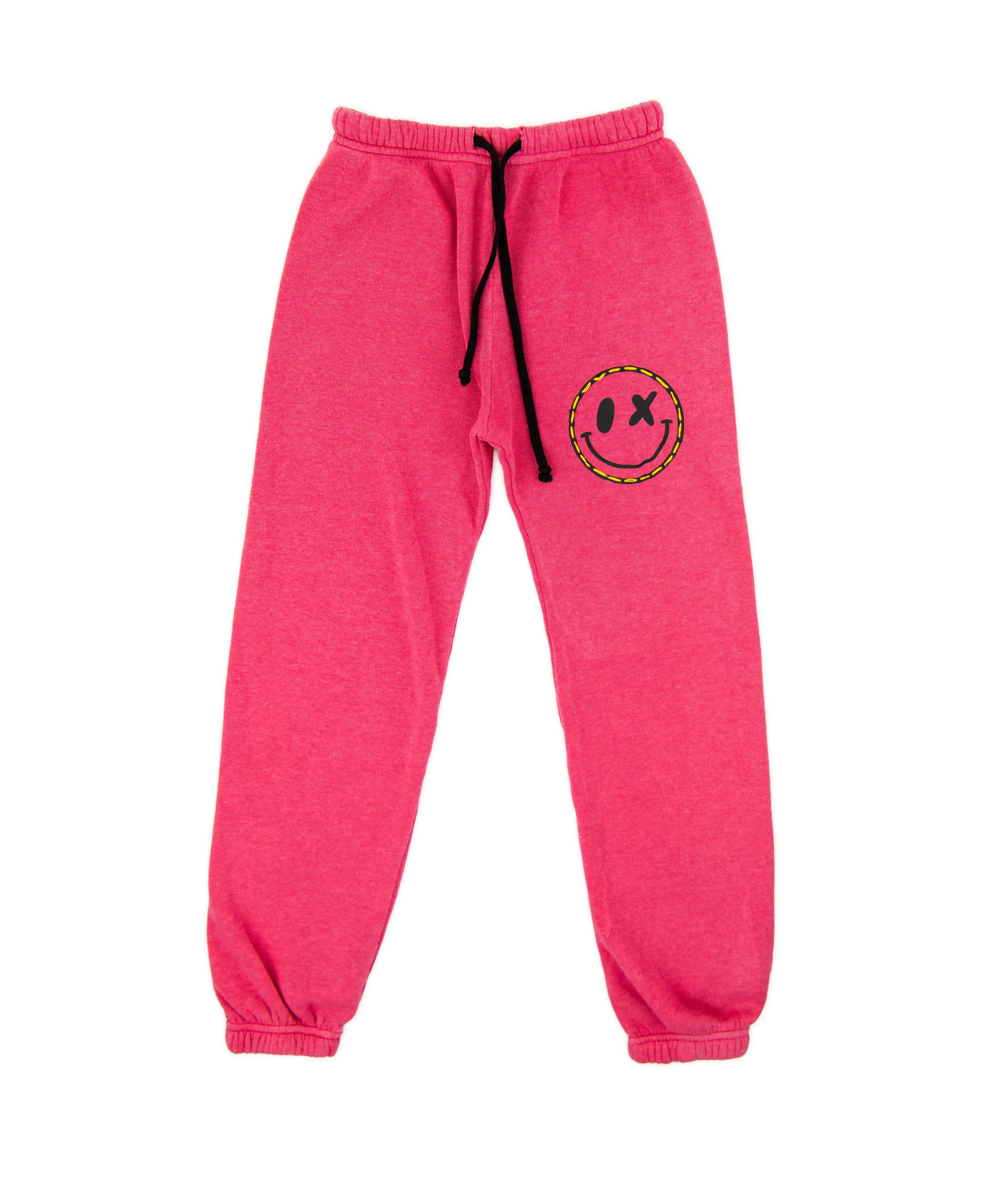 Love Junkie Girls Banded Bottom Stitch Sweatpants Punch