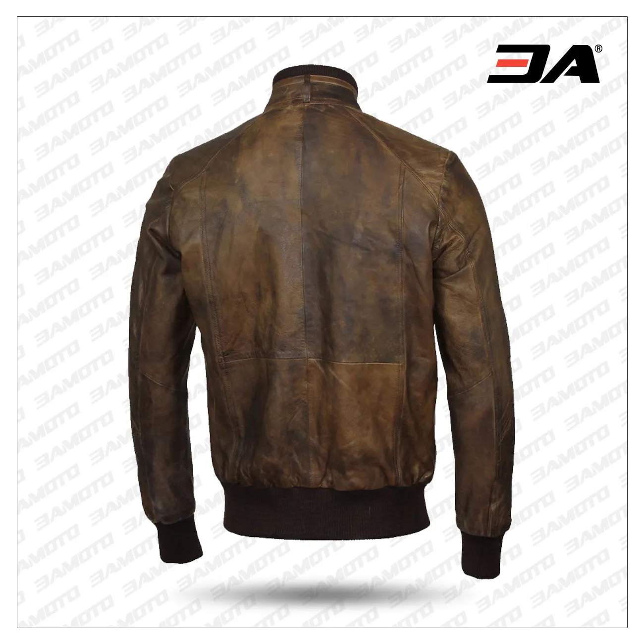 Men Brown Bomber Aviator Biker Jacket