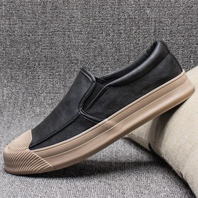 Mens Casual Leather Rubber Shoes