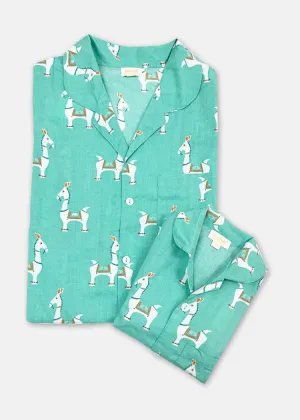 Mother - Child Matching Pyjama Set Llama Mint