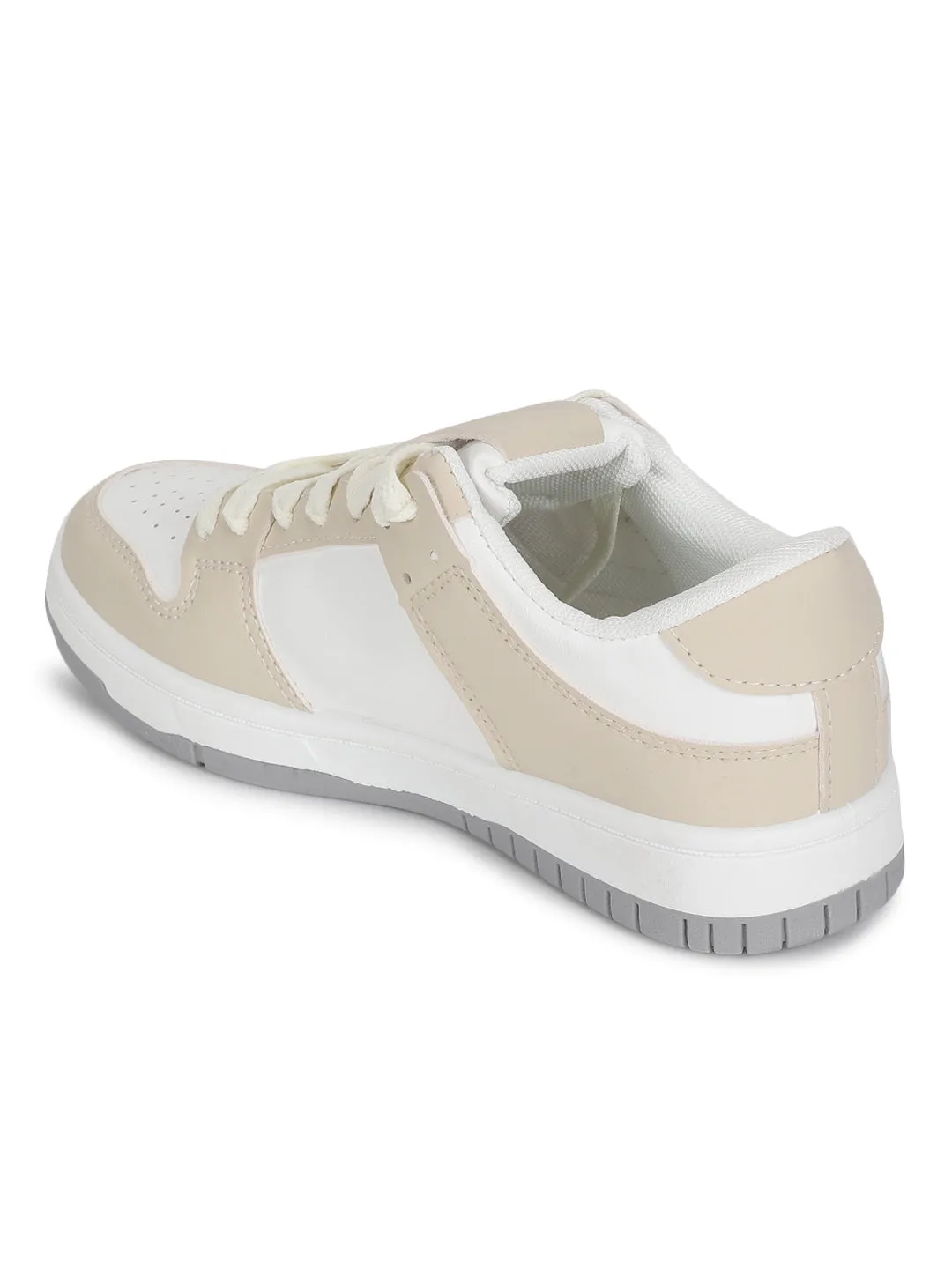 Nude PU Lace-Up Sneakers (TC-RS3487-NUD)