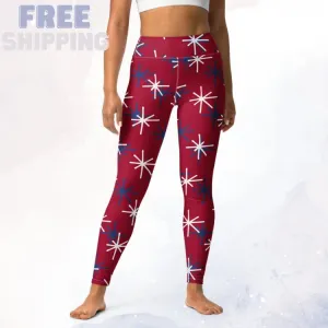 Patriotic Red High Waist Leggings