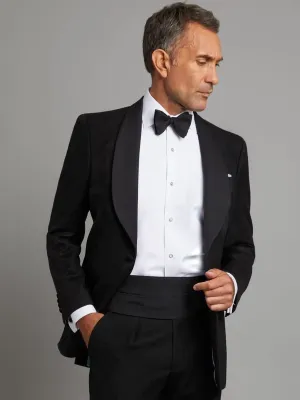 Plain Facing Whittaker Tuxedo Jacket - Black Barathea