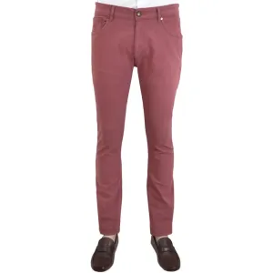 Raspberry Nailhead Five Pocket Trousers