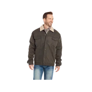 Sidran Men's Enzyme Snap Front Flannel Lined Sherpa Trim Concealed Carry Pocket Jacket