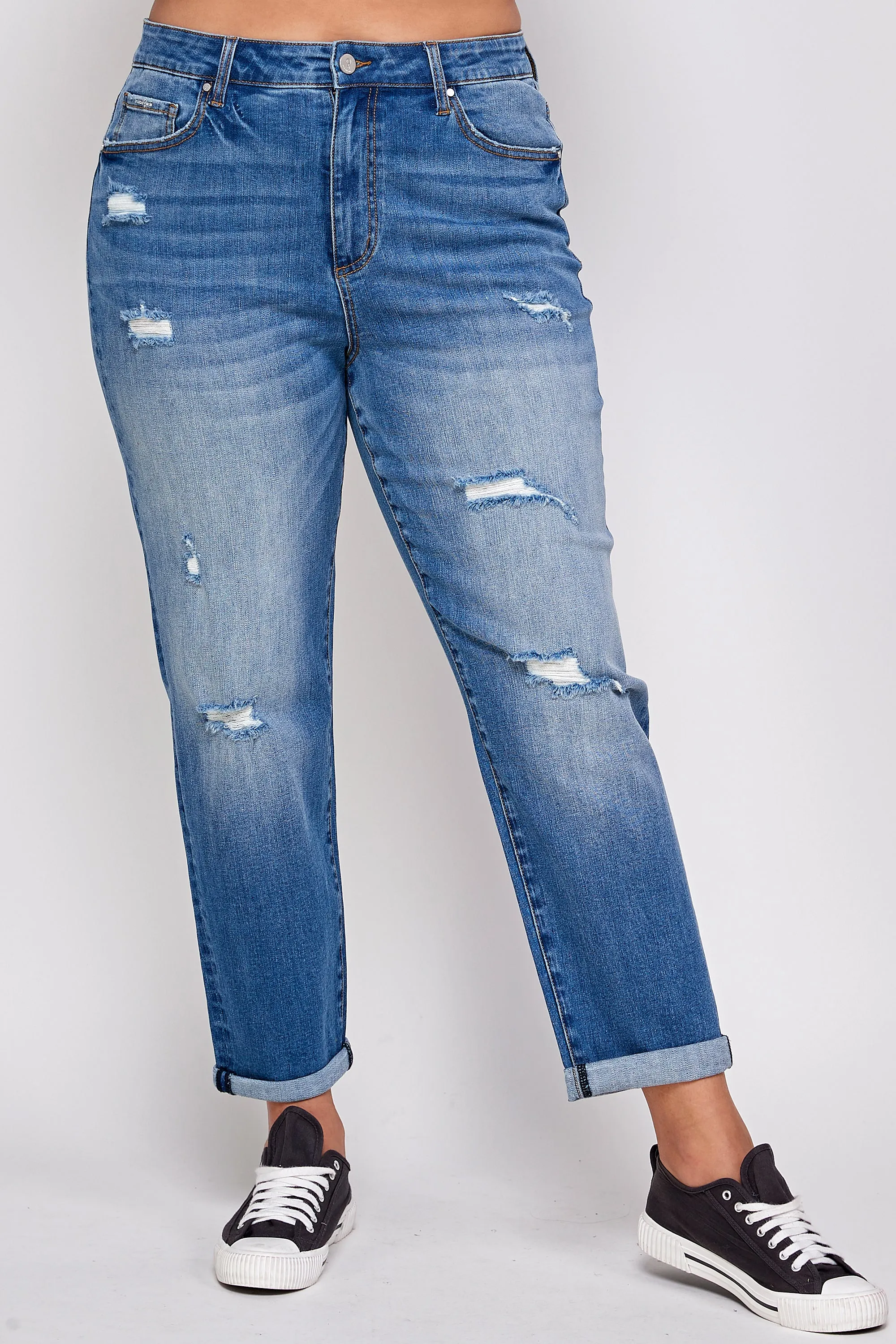 TAKE IT EASY PLUS SIZE SLIM FIT BOYFRIEND JEANS