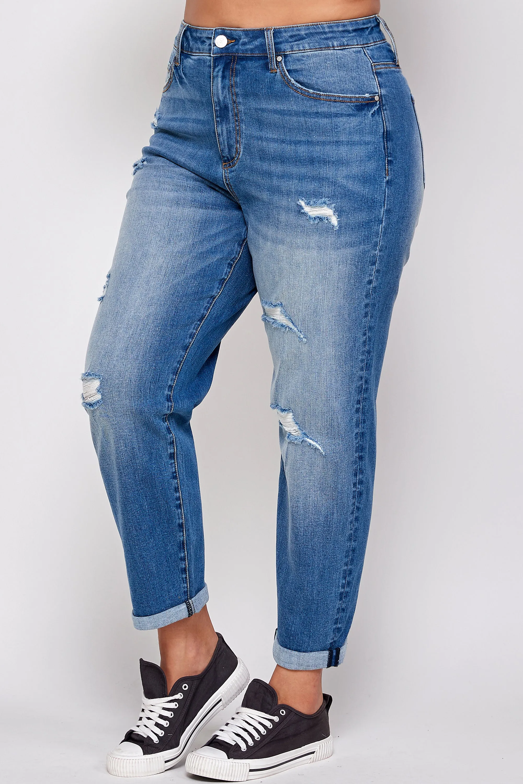 TAKE IT EASY PLUS SIZE SLIM FIT BOYFRIEND JEANS