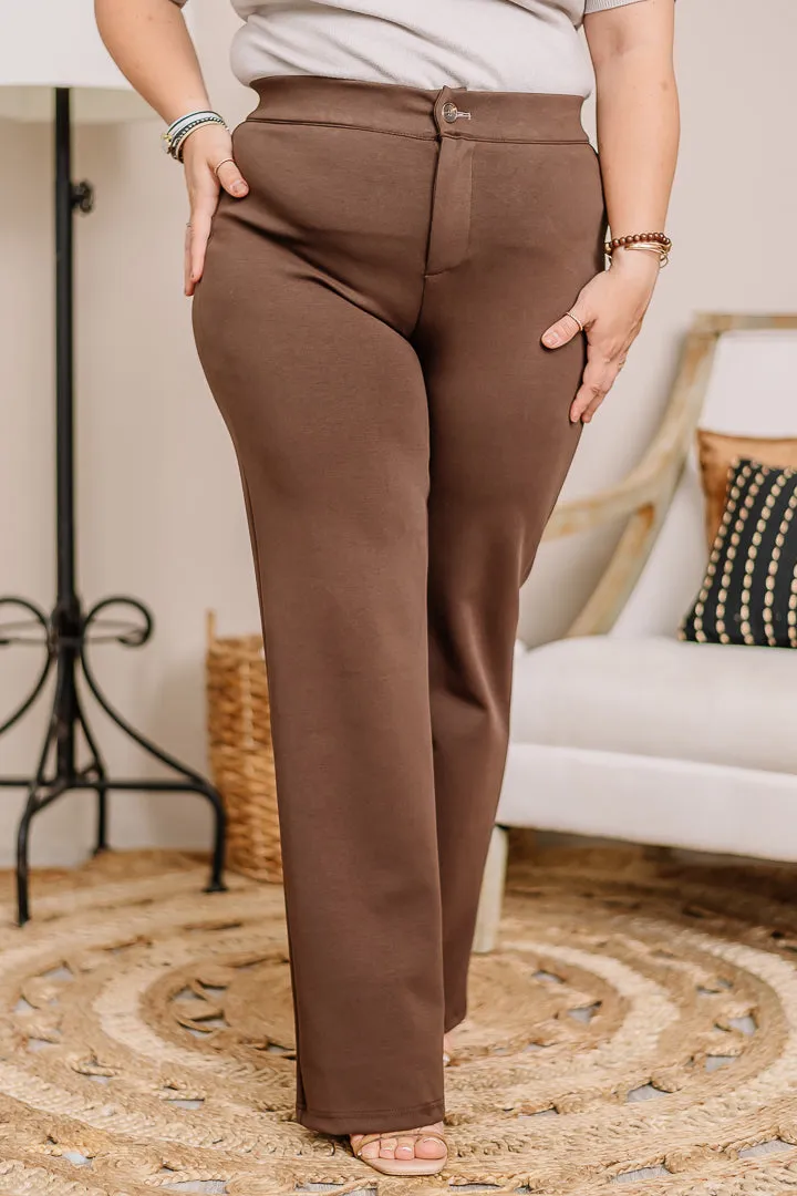 They Come & Go Straight Dress Pants | Brown