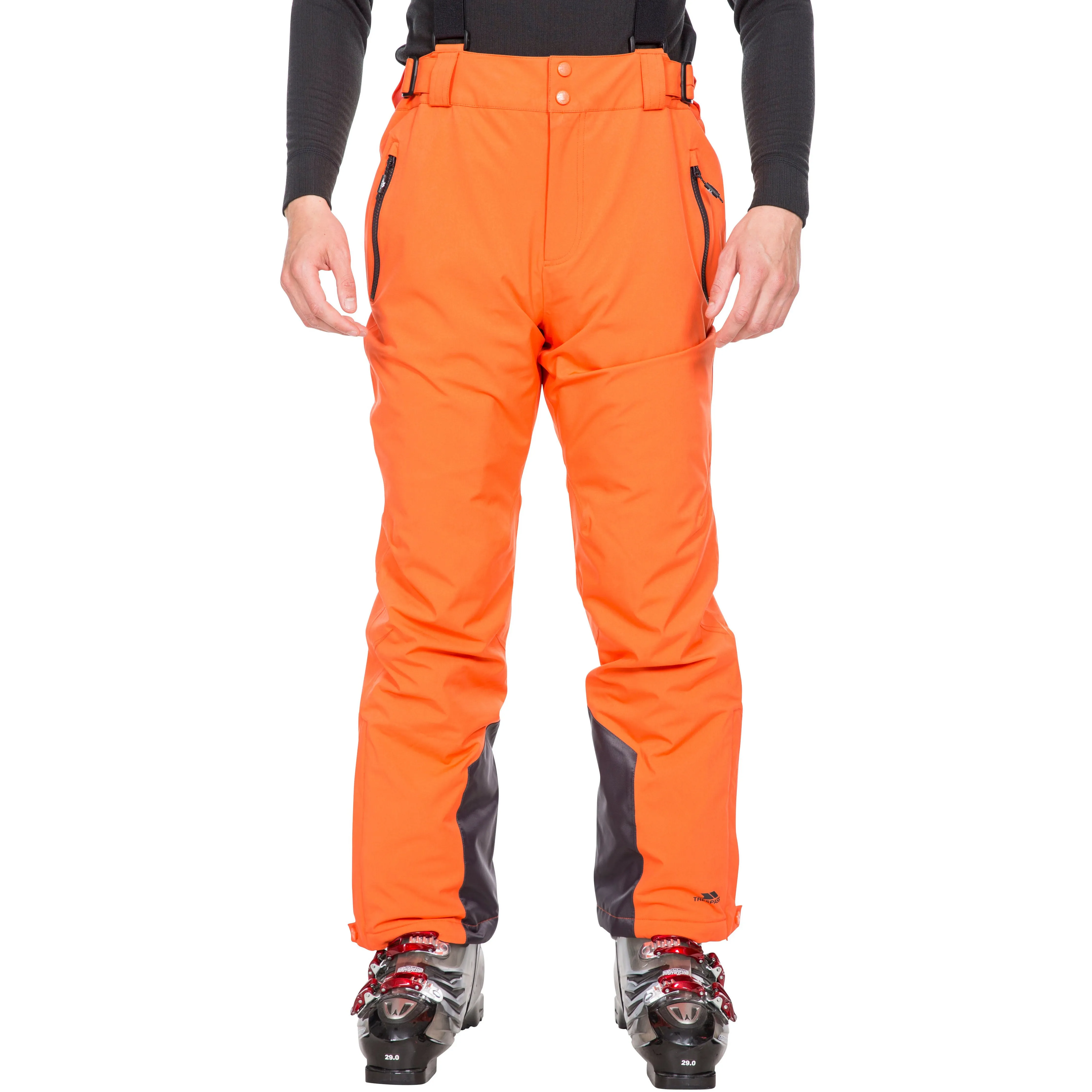 Trevor Mens Lightly Padded Slim Fit Ski Trousers in Orange