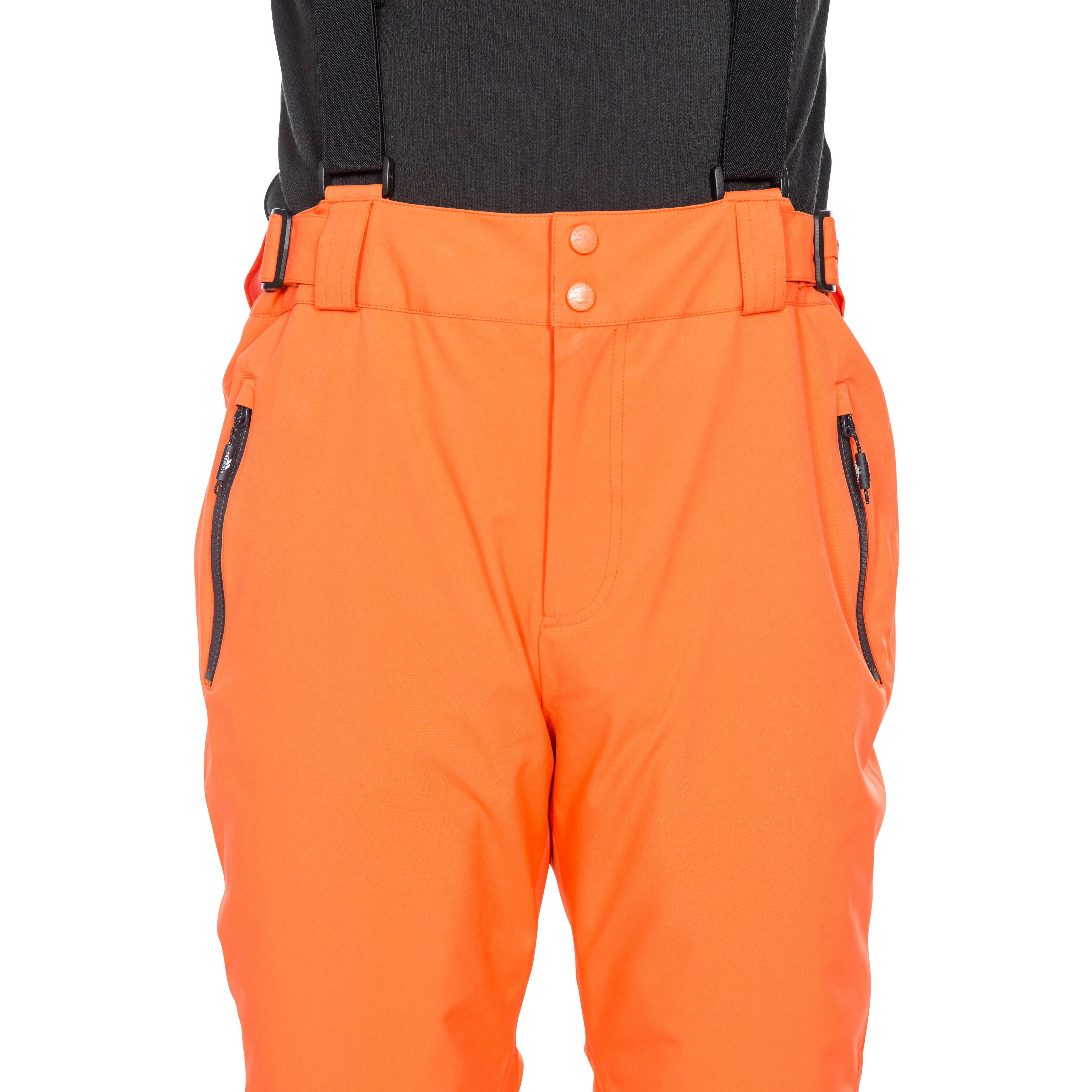 Trevor Mens Lightly Padded Slim Fit Ski Trousers in Orange