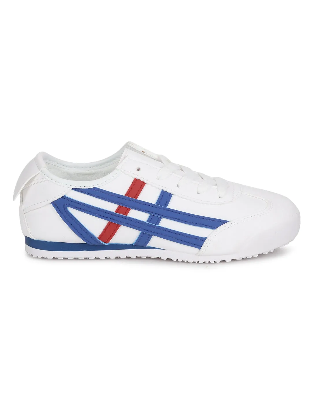 White PU Lace-Up Sneakers (TC-RS3492-WHT)